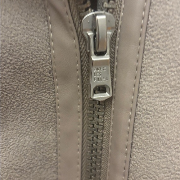 Anthropologie Avec Les Fillles Women’s Moto Sherpa Jacket Size Medium - Picture 9 of 11